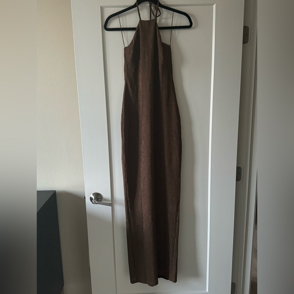 NWT RUMER Katia Maxi Dress Chocolate Small - Picture 3 of 9